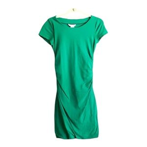 Boden Green Runched side Dress US Size 6 Reg. EUC